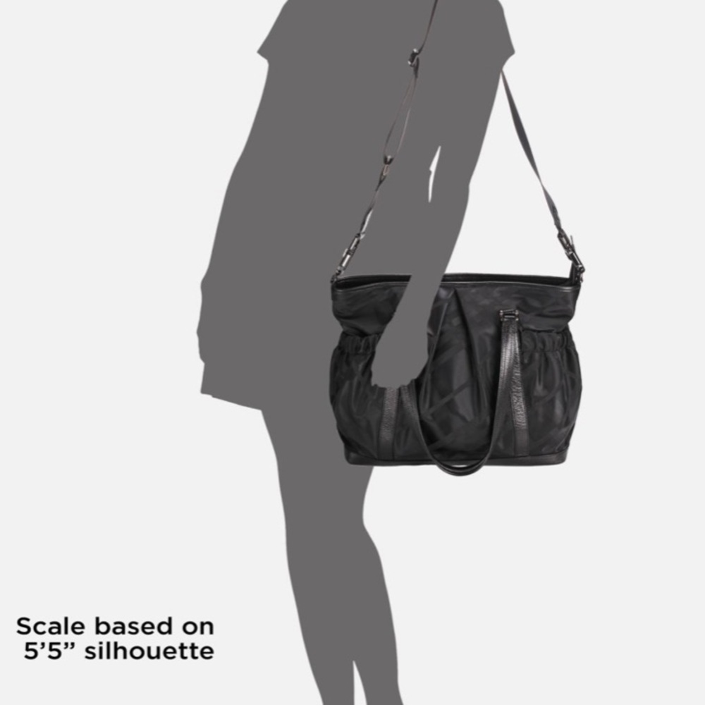 Burberry Tonal Check Diaper Bag - black